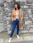 Thika Leopard & Stripe Scarf - Green