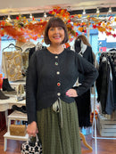Miella Jewel Button Cardi - Black