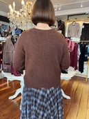 Miella Jewel Button Cardi - Chocolate