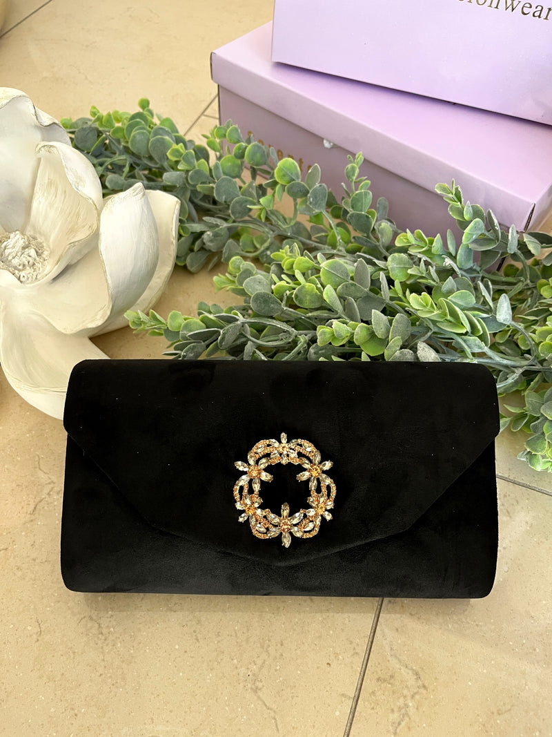 Sorento "Castle Dargan" Black Clutch Bag