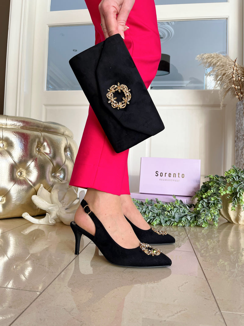 Sorento "Castle Dargan" Black Sling Back Stiletto