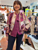 Anu Chain Print Bomber Jacket - Purple