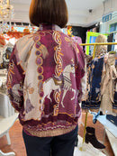 Anu Chain Print Bomber Jacket - Purple