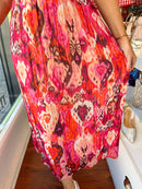 Jenna Printed Dress - Pink & Orange