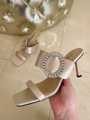 Stephan Brooch Stiletto Mule - Champagne Ja-34