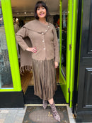 Keili Metallic Pleated Skirt - Bronze
