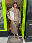 Keili Metallic Pleated Skirt - Bronze