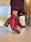 Redz Cut-Out Heel Ankle Boot - Red D4092
