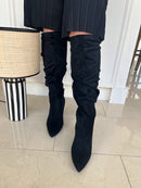 Una Healy Famous Friends 'Vinyl' Slouch Boot Black