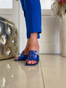 Stephan Brooch Mule - Royal Blue P-1313