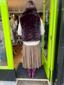 Maeva Collar Faux Fur Gilet - Dark Burgundy
