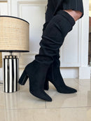 Una Healy Famous Friends 'Vinyl' Slouch Boot Black