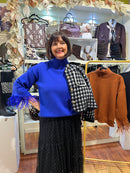 Elsie Fringe Cuff Jumper - Royal Blue