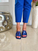 Stephan Brooch Mule - Royal Blue P-1313