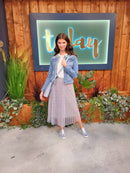 Roxy Tulle Skirt With Crochet Underlay - Grey