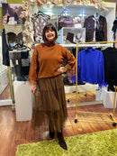 Elsie Fringe Cuff Jumper - Pumpkin Spice
