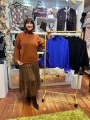 Elsie Fringe Cuff Jumper - Pumpkin Spice