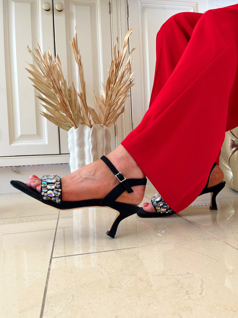 Redz Black Jewel Sandal 35358-1