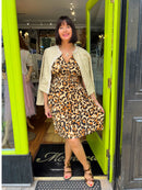 Magic Animal Print Short Dress- Tan Leopard