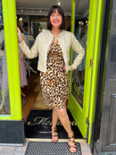 Magic Animal Print Short Dress- Tan Leopard