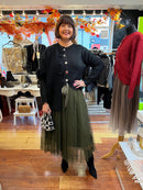 Cassidy Faux Fur Button Cape - Black