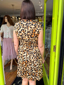 Magic Animal Print Short Dress- Tan Leopard