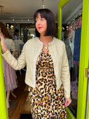 Magic Animal Print Short Dress- Tan Leopard