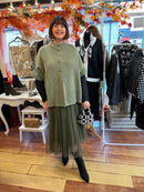 Cassidy Faux Fur Button Cape - Green