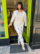 Macy Printed Trousers - Cream & Black