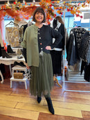 Cassidy Faux Fur Button Cape - Green
