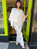 Macy Printed Trousers - Cream & Black