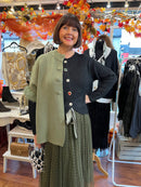 Cassidy Faux Fur Button Cape - Green