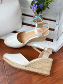 Redz Espadrille Wedge White Sandal 6090-2A