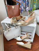 Redz Espadrille Wedge Gold Sandal 1628
