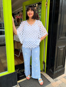 Abloom White Crystal & Bead Slider SY1072