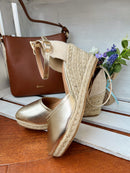 Redz Espadrille Wedge Gold Sandal 1628