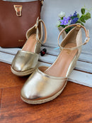 Redz Espadrille Wedge Gold Sandal 1628