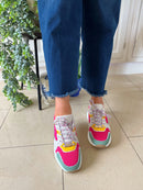 Tommy Bowe Berad Maher Forest Neon Trainer - Pink, Sage Green & Yellow Mix