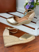 Redz Espadrille Wedge Gold Sandal 1628