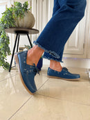 Heavenly Feet 'Shelly' Navy Deck Shoe