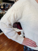 Maddison Jewel Button Cardi - Cream