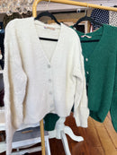 Maddison Jewel Button Cardi - Cream