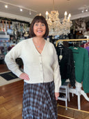 Maddison Jewel Button Cardi - Cream