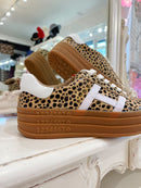 Drilleys Platform "Sixty Eight  Cheetah Split" Trainers - Cheetah Print