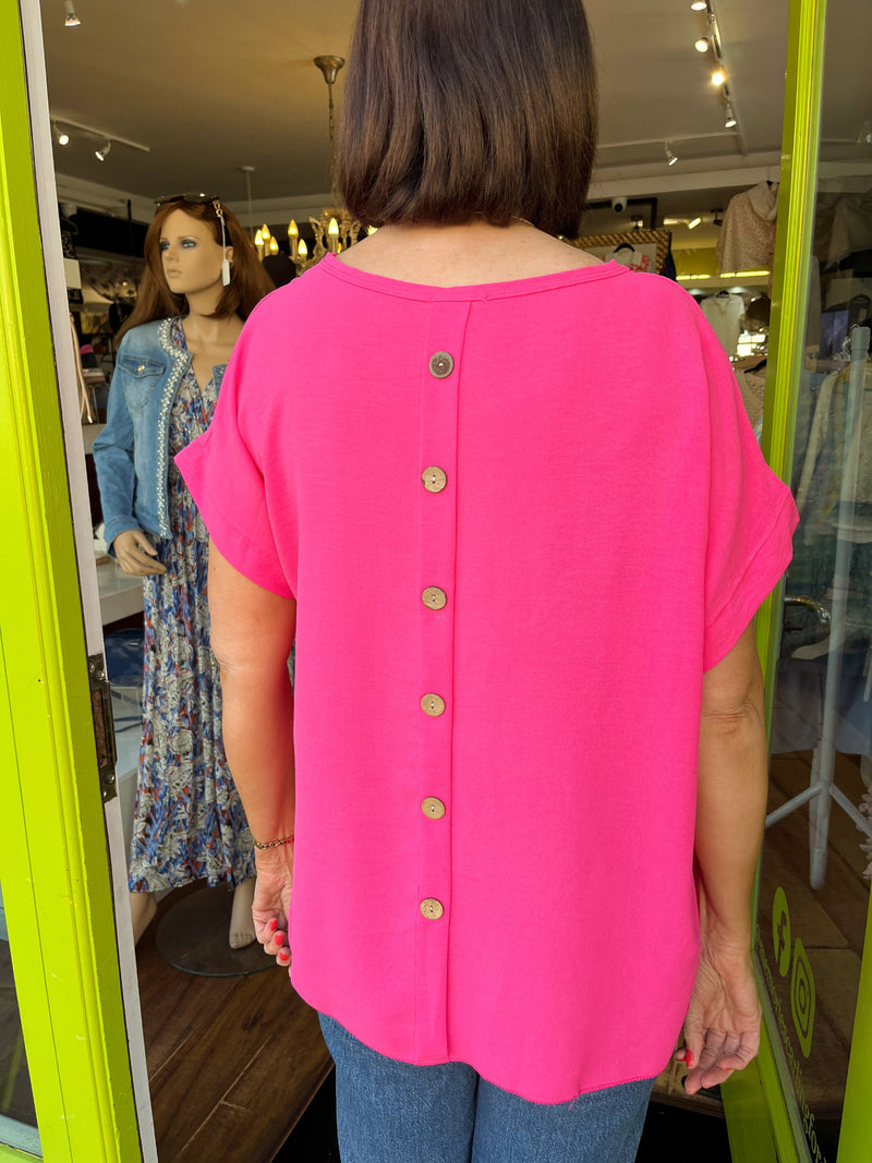 Issa Oversized Top With Necklace - Pink