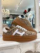 Drilleys Platform "Sixty Eight  Cheetah Split" Trainers - Cheetah Print