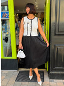 Lexi Floral Applique Pearl Button Waistcoat - Cream