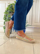 Heavenly Feet 'Sophie' Rainbow Woven Plimsole
