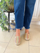 Heavenly Feet 'Sophie' Rainbow Woven Plimsole