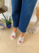 Redz Diamanté Wedge Sandal White 3J8713-9